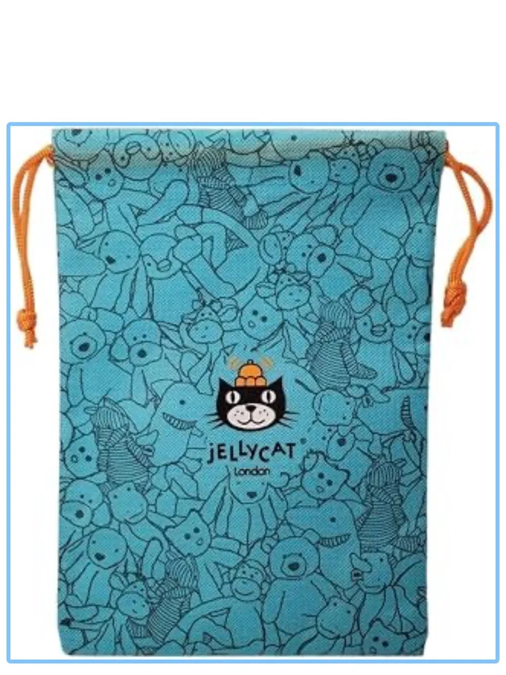 JELLYCAT | LARGE TOTE BAG 23X16 RARE BLUE SACK BIG CUTE STORAGE JELLY CAT